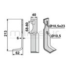 CUCHILLA MOTOAZADA UNIVERSAL 213X62 IZQ - motoscamaralweb.com