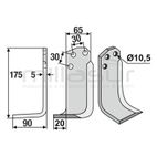 CUCHILLA MOTOAZADA 175x90 IZQ - AGRIA - MTD - motoscamaralweb.com