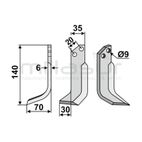 CUCHILLA MOTOAZADA 140x6x35 DRCH - GRILLO - motoscamaralweb.com