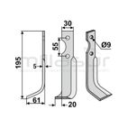 CUCHILLA MOTOAZADA 195x6x30 DRCH- GRILLO - motoscamaralweb.com