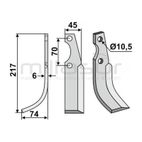 CUCHILLA MOTOAZADA 217x6x45 DRCH - S.E.P. - motoscamaralweb.com