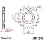 Piñón con goma anti-ruido JT SPROCKETS acero 1595 - 520 - motoscamaralweb.com