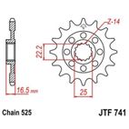 Piñón con goma anti-ruido JT SPROCKETS acero 741 - 525 - motoscamaralweb.com