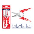 TIJERAS ELECTRICISTA 7 178mm ACERO INOXIDABLE CON MUELLE - EMTOP - motoscamaralweb.com