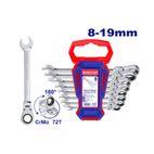 JUEGO DE LLAVES CARRACA ARTICULADA 8-19MM 8 PCS (8. 10. 12. 13. 14. 15. 17. 19) EMTOP - motoscamaralweb.com