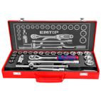 MALETIN AUTOCLE 24 PIEZAS 1/2 Cr-V EMTOP (INCLUYE VASOS 10-32. CARRACA Y EXTENSIONES) - motoscamaralweb.com