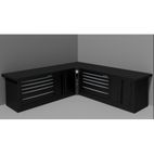 Panel de conexión de esquina entre bancos de trabajo Bike-Lift. con alimentación y manguera de aire - MF-PANG-900 A/E - motoscam