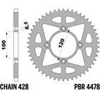 Corona PBR acero C45 estándar 4478 - 428 - motoscamaralweb.com