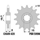 Piñón PBR acero estándar 599M - 420 - motoscamaralweb.com