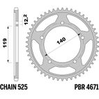 Corona PBR acero C45 templado 4671 - 525 - motoscamaralweb.com