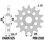 Piñón PBR acero estándar 2150 - 525 - motoscamaralweb.com