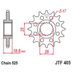 Piñón con goma anti-ruido JT SPROCKETS acero 405 - 525 - motoscamaralweb.com