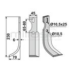 CUCHILLA MOTOAZADA UNIVERSAL 230 x 70 - motoscamaralweb.com