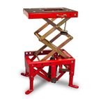 Elevador hidraulico central off road VECTOR rojo (ruedas no incluidas) - motoscamaralweb.com