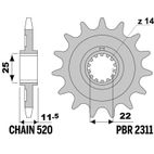 Piñón PBR acero estándar 2311 - 520 - motoscamaralweb.com