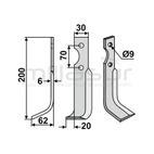 CUCHILLA MOTOAZADA UNIVERSAL 200X62 IZQ - motoscamaralweb.com