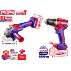 KIT TALADRO 66NM + AMOLADORA 115MM 20V BATERIA P20S EMTOP (BATERÍAS 2x4.0Ah. CARGADOR. MALETÍN) - motoscamaralweb.com