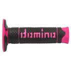 Puños DOMINO FULL GRIP A260 color negro / amarillo fluor - motoscamaralweb.com