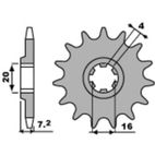 Piñón PBR acero estándar 413 - 420 - motoscamaralweb.com