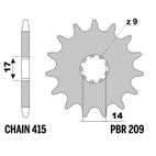 Piñón PBR acero estándar - 415 - motoscamaralweb.com