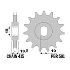 Piñón PBR acero estándar - 415 - motoscamaralweb.com