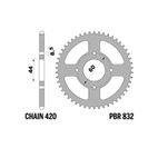 Corona PBR acero C45 estándar 832 - 420 - motoscamaralweb.com