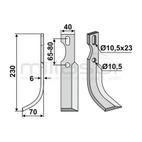 CUCHILLA MOTOAZADA UNIVERSAL 230X70 DRCH - motoscamaralweb.com