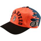 Gorra TROY LEE DESIGNS Curved Snapback Finish Line - Coral/Blue - motoscamaralweb.com