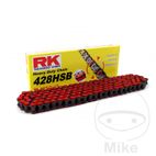 Cadena RK 428HSB Roja sin Retén por Pasos | Motos Camaral