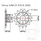 Piñón Racing 15 Dientes Paso 520 | Transmisión | Motos Camaral