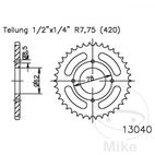 Corona 37D Paso 420 Negra Ø62/Ø78 | Motos Camaral