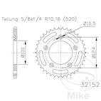 Corona 45D Paso 520 Negra Ø100/124 | Motos Camaral
