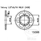 Corona 49 Dientes Paso 428 Negra | Motos Camaral