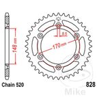 Corona de Arrastre 46 Dientes Paso 520 | Motos Camaral