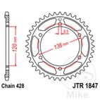 Corona 51 Dientes Paso 428 | Recambio Alternativo | Motos Camaral