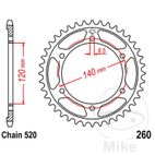 Corona 40 Dientes Paso 520 | Recambio Moto | Motos Camaral