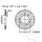 Corona 48 Dientes Paso 420 Negra | Recambio | Motos Camaral