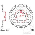 Corona 42 Dientes Paso 525 | Recambio Moto | Motos Camaral