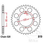Corona 37 Dientes Paso 520 | Recambio Moto | Motos Camaral