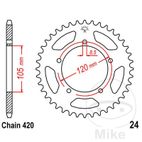 Corona 51 Dientes Paso 420 | Recambio Moto | Motos Camaral