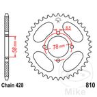 Corona 46 Dientes Paso 428 | Recambio Moto | Motos Camaral