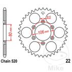 Corona de 45 Dientes Paso 520 | Recambio Moto | Motos Camaral