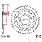 Corona 40 Dientes Paso 520 Ø74/96 | Motos Camaral