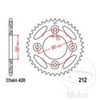 Corona 37 Dientes Paso 420 Ø58/90 | Recambio | Motos Camaral