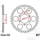 Corona 52 Dientes Paso 532 | Transmisión Moto | Motos Camaral