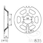 Corona 41 Dientes Paso 415 Negra | Motos Camaral