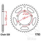 Corona 45 Dientes Paso 520 | Recambio Moto | Motos Camaral