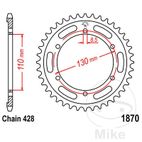 Corona 44D Paso 428 Ø110/130 | Transmisión | Motos Camaral