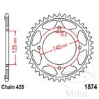 Corona 56 Dientes Paso 428 Ø int 125mm | Motos Camaral