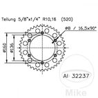 Corona Aluminio Esjot 48 Dientes Paso 520 | Motos Camaral